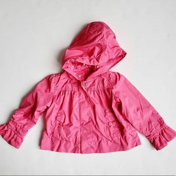BabyGap pink bell sleeve hooded light jacket GUC 3 - Picture 1 of 5